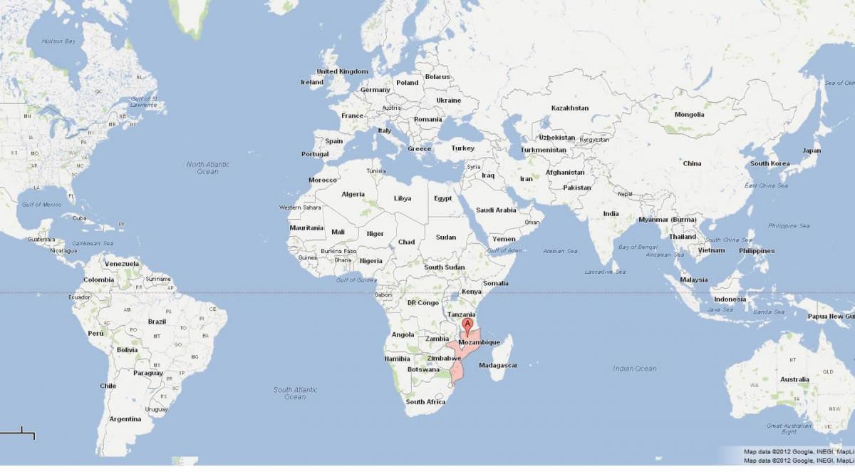 Mosambik na mapě světa