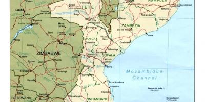 Mapa Mosambiku silnice
