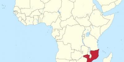 Mapa Mosambiku v africe
