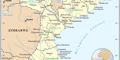 Letiště v Mosambiku na mapě