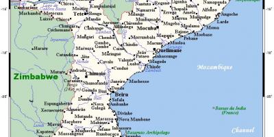 Mapa Mosambiku měst